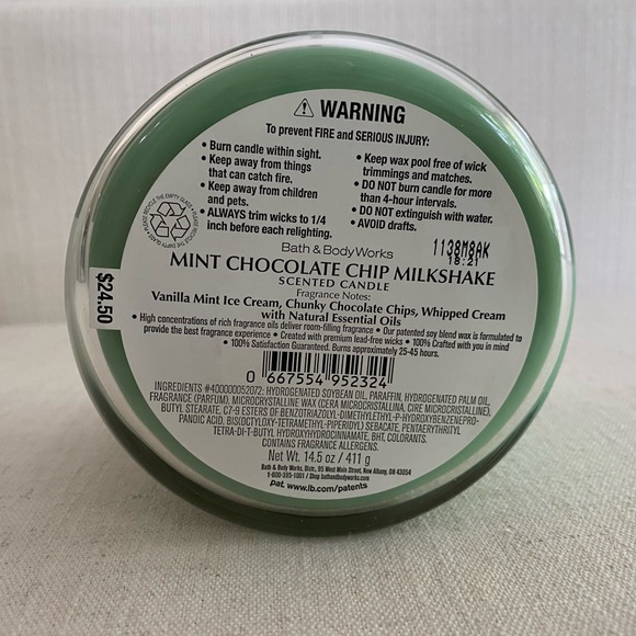 Mint Chocolate Chip Milkshake Candle - Picture 3 of 3